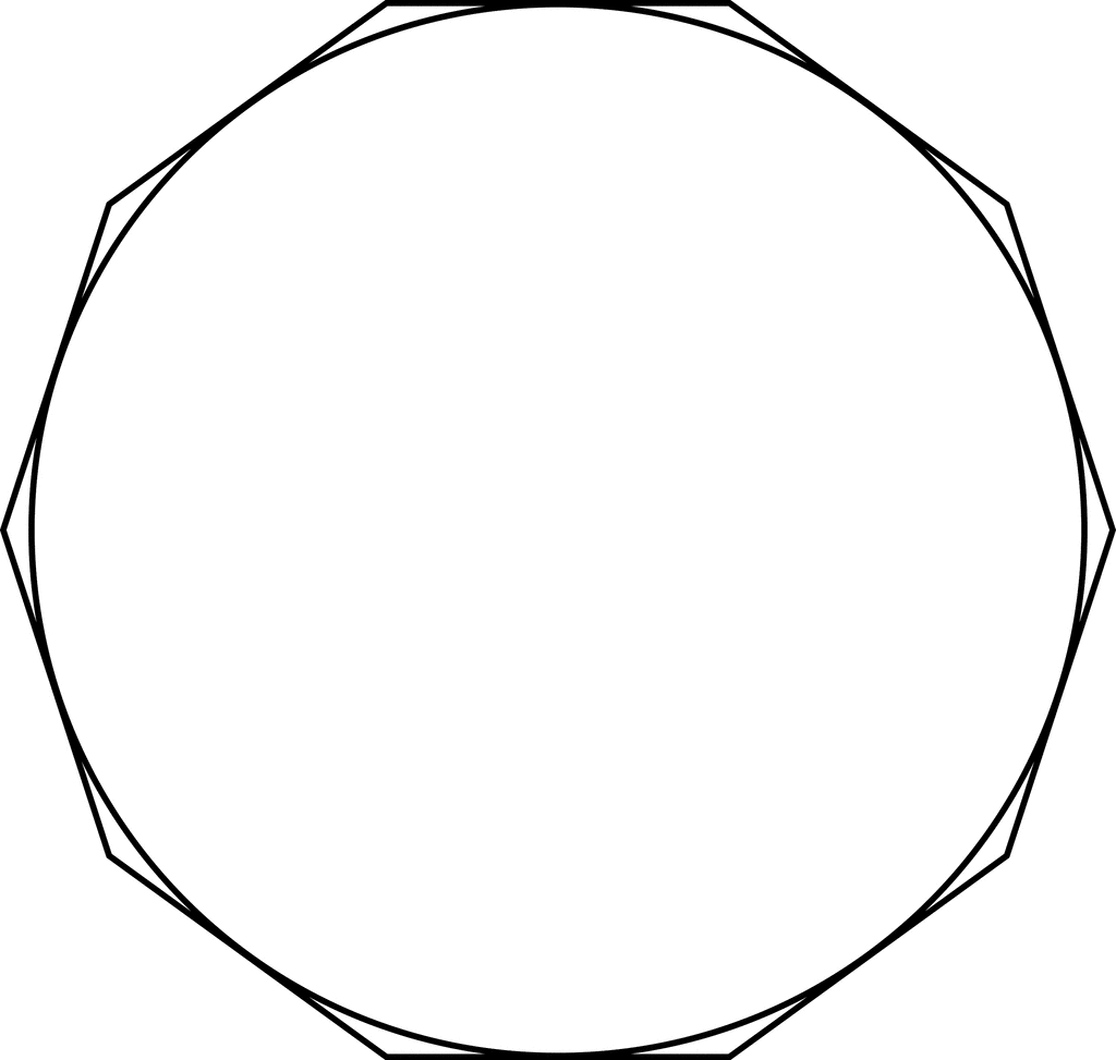 Decagon Circumscribed About A Circle   Clipart Etc