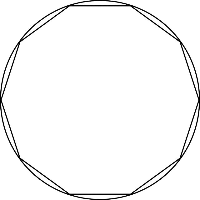 Decagon Inscribed In A Circle   Clipart Etc
