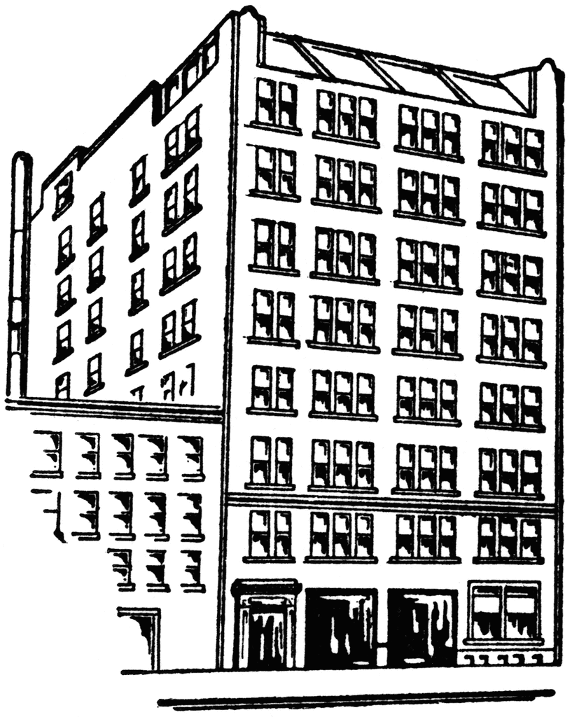 Eight Story Apartment Building   Clipart Etc