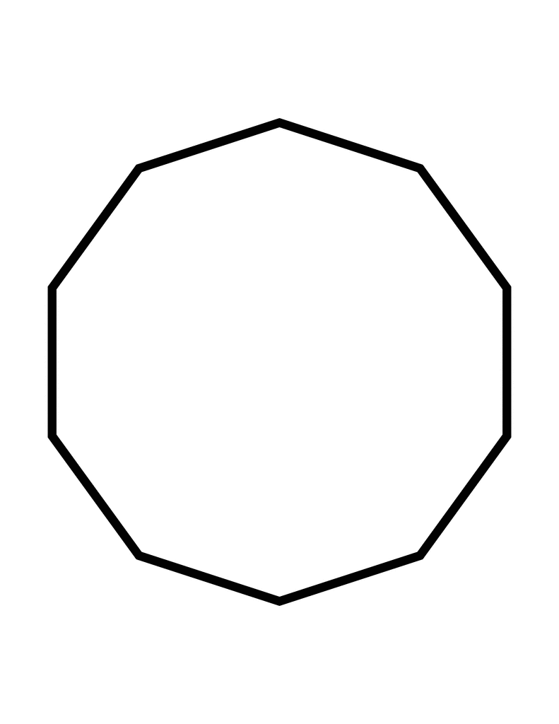 Flashcard Of A Polygon With Ten Equal Sides   Clipart Etc