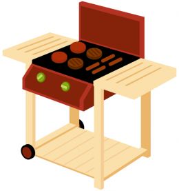 Food Clipart  Bbq Grill With Hamburgers And Hot Dogs