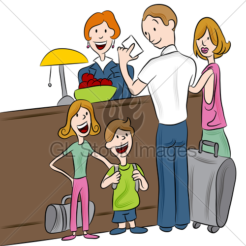 Hotel Front Desk Clipart Hotel Checking In Front Desk Cartoon  An    