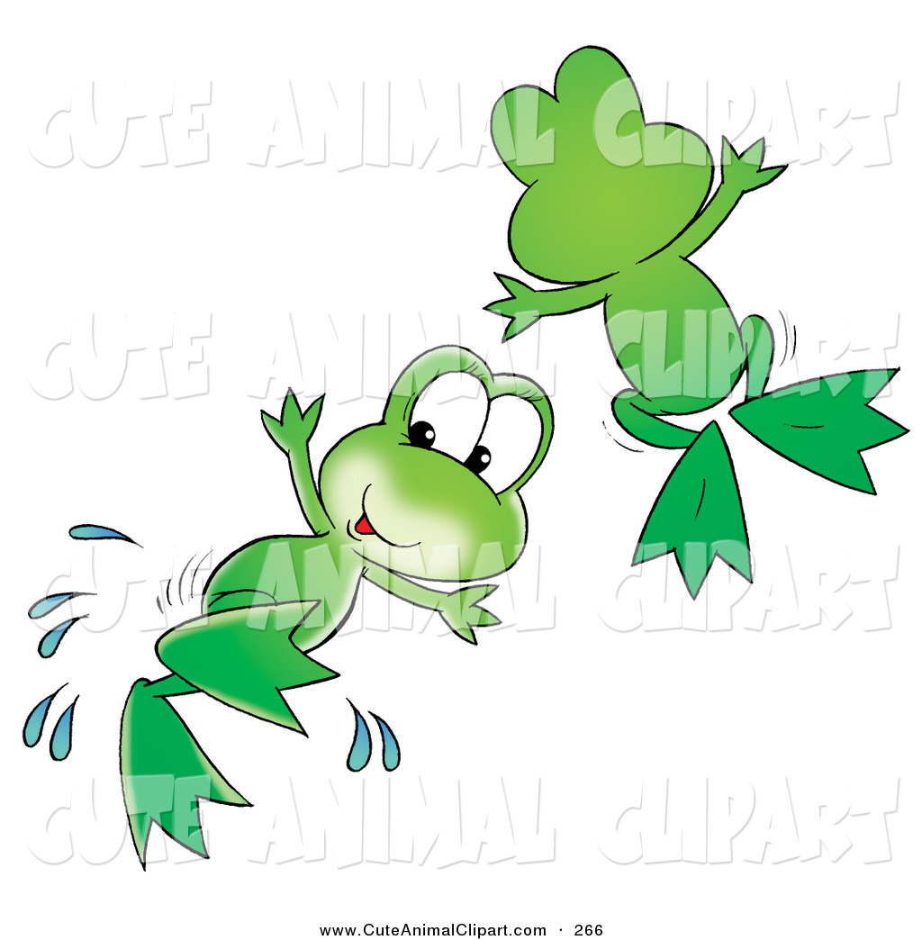 Leap Frog Clipart Cute Green Frogs Leaping
