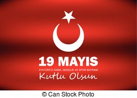 May 19 Ataturk Commemoration And Yo Vector Illustration