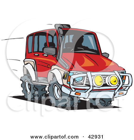 Of A Red Jeep   Royalty Free Vector Clipart By Colematt  1165328