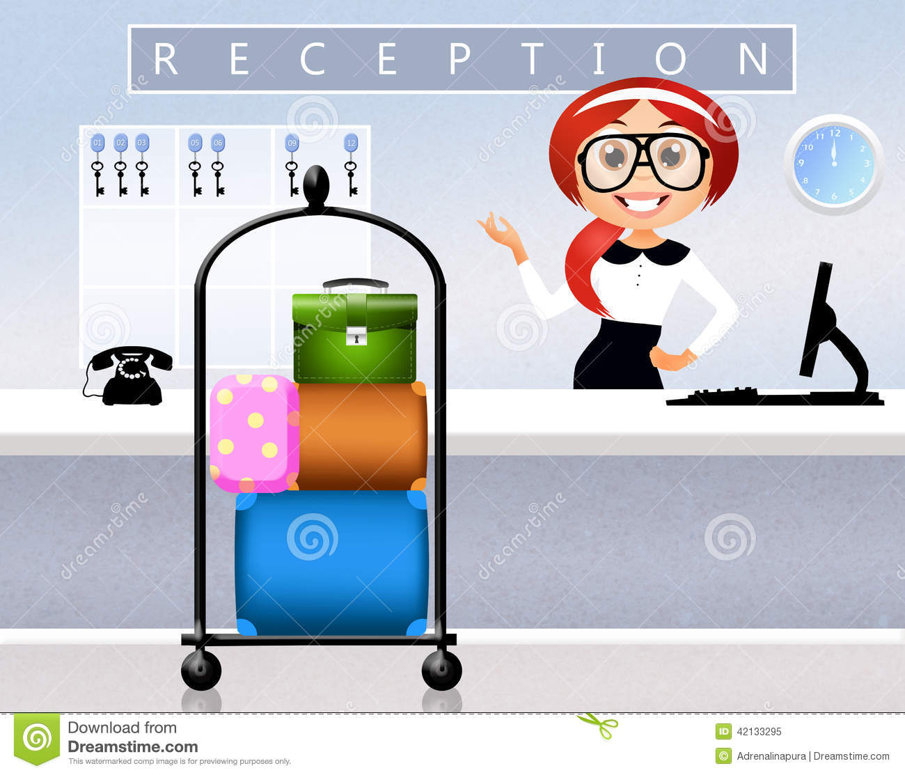 Reception In Hotel Stock Illustration   Image  42133295
