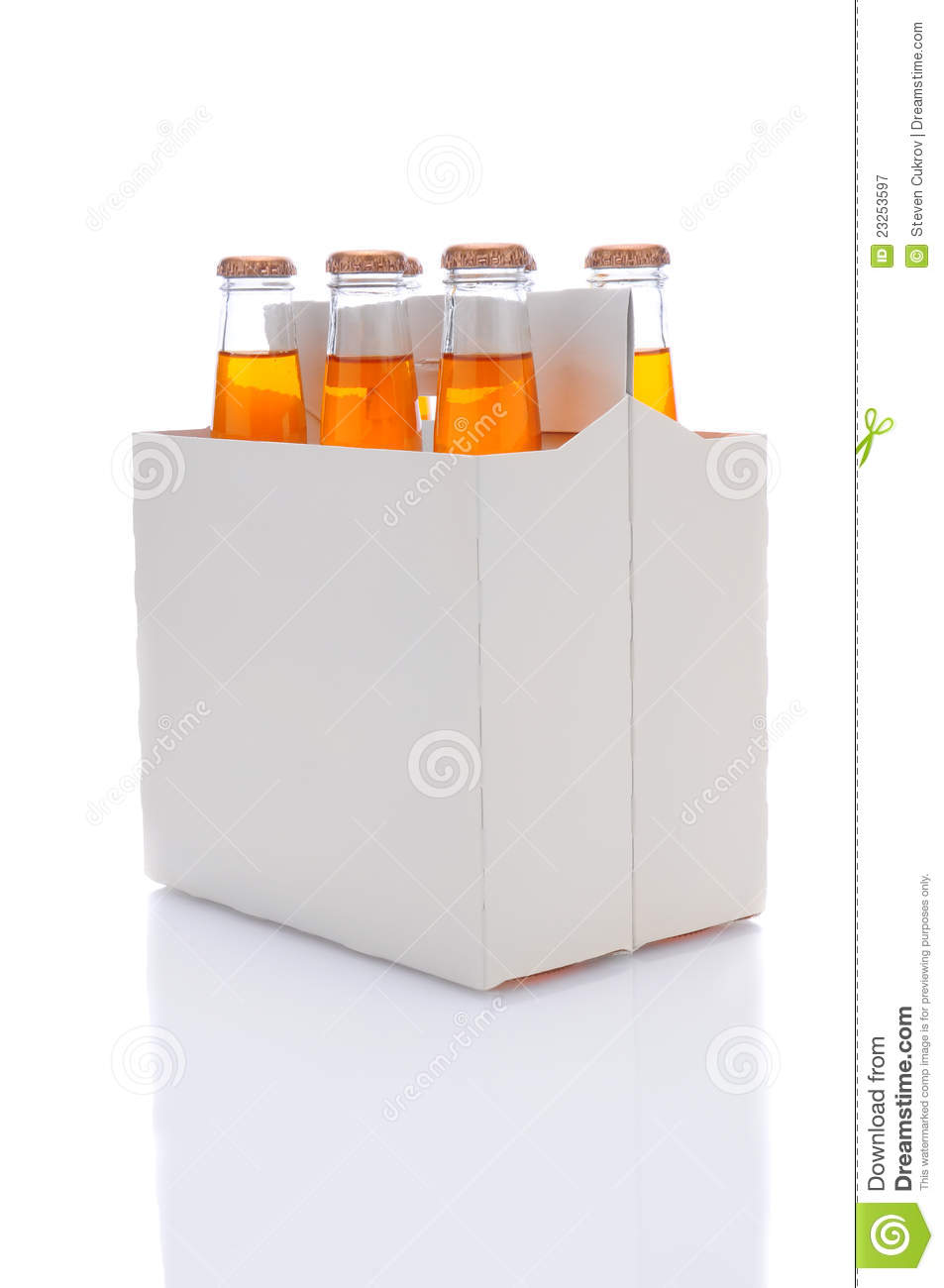 Six Pack Of Orange Soda Bottles Royalty Free Stock Photography   Image