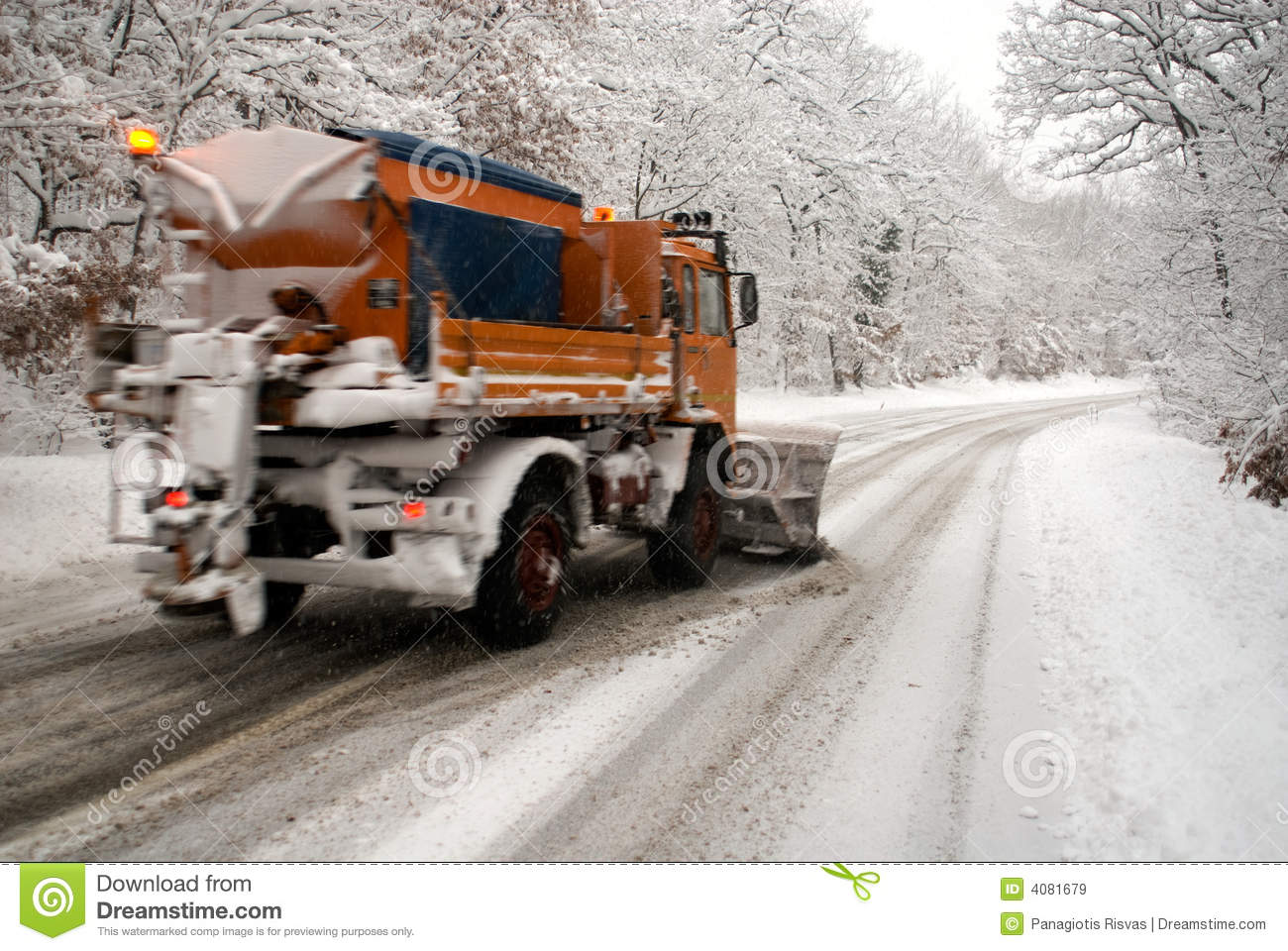 Snow Plow In Action Royalty Free Stock Images   Image  4081679