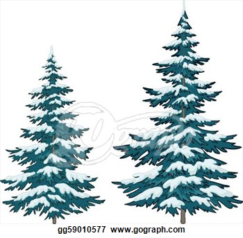 Snowy Pine Trees Clip Art Trees Under Snow   Clipart