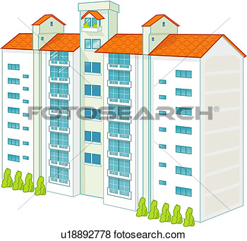 Stock Illustration   Apartment Buildings  Fotosearch   Search Eps Clip