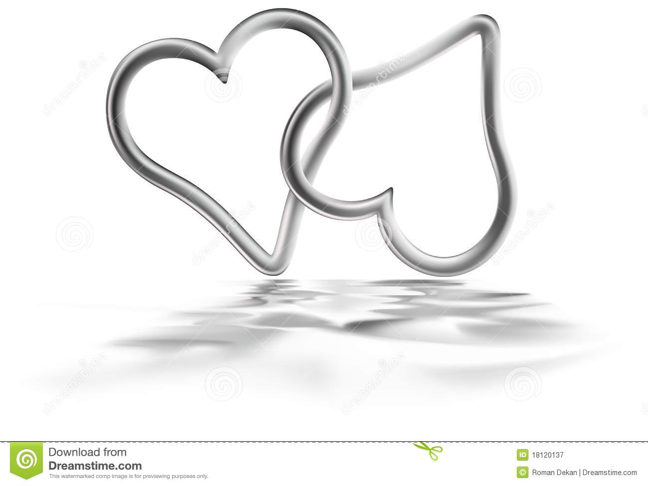 Two Silver Hearts Royalty Free Stock Photography   Image  18120137