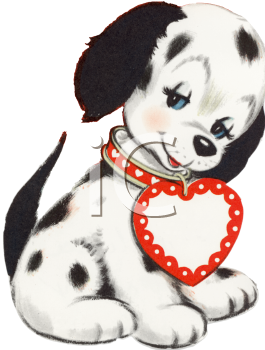 Valentine Puppy   Royalty Free Clip Art Illustration