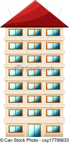Vectors Of Tall Building   Illustration Of A Tall Building On A White