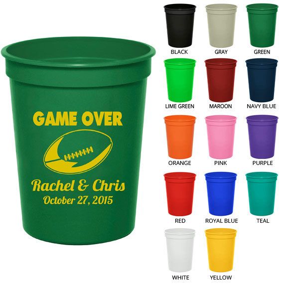 16 Oz Personalized Cups  Clipart 1268  Game Over   Custom Wedding Cups