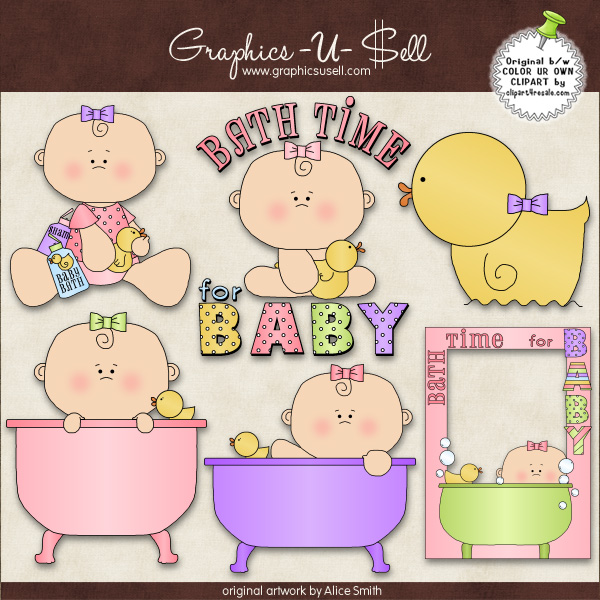 Baby Bath Time Clip Art Bath Time For Baby Girl 1