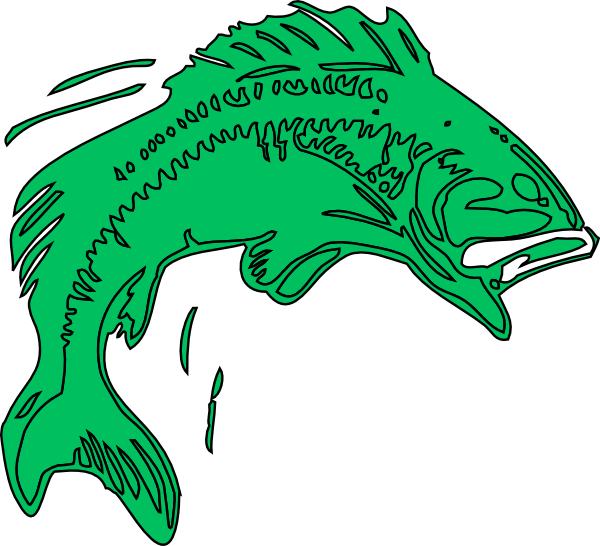 Bass Fish Green Clip Art At Clker Com   Vector Clip Art Online