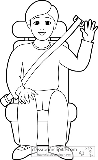 Cars   Automobile Seat Belt Outline   Classroom Clipart