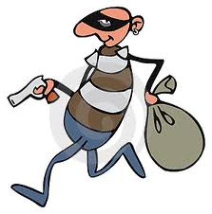 Cartoon Robber Running The Wall Street Pentagon