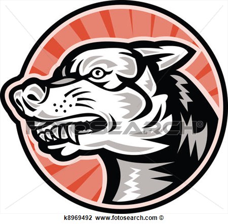 Clipart   Angry Mongrel Dog Retro  Fotosearch   Search Clip Art    
