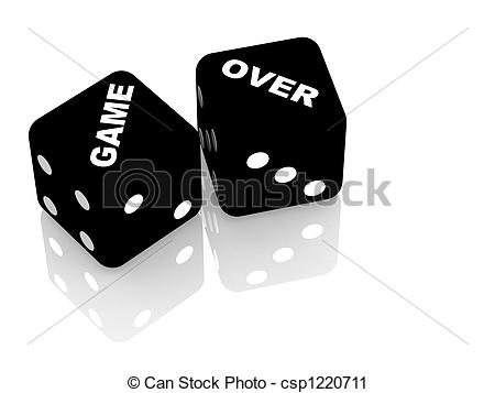 Clipart Of Game Over   Playing Cubes With An Inscription Game Over