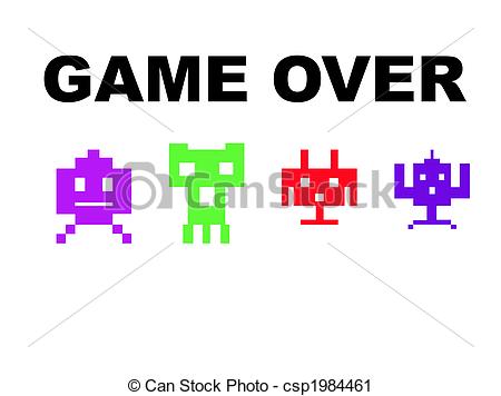 Clipart Of Space Invaders Game Over   Space Invaders With Game Over