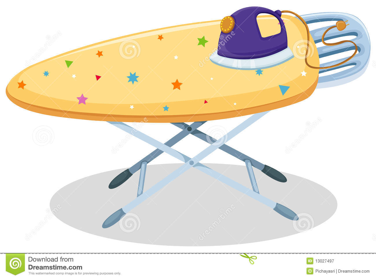 Electric Iron On The Ironing Board Royalty Free Stock Photography