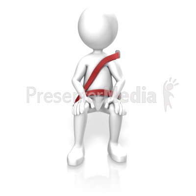 Figure Wearing Seat Belt Presentation Clipart