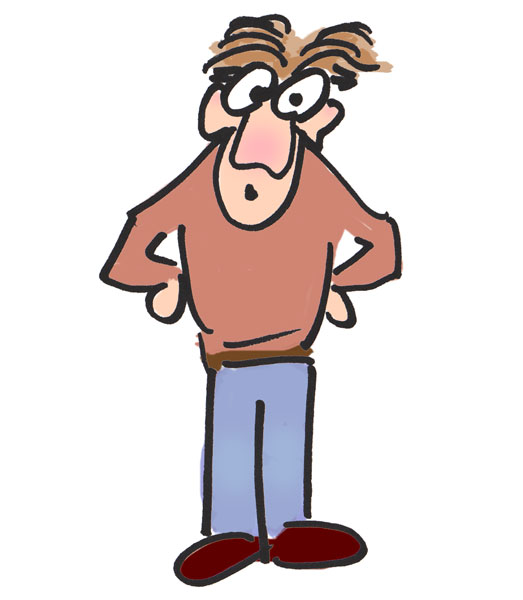 Funny Man  004  White Back    Silly Characters Clip Art