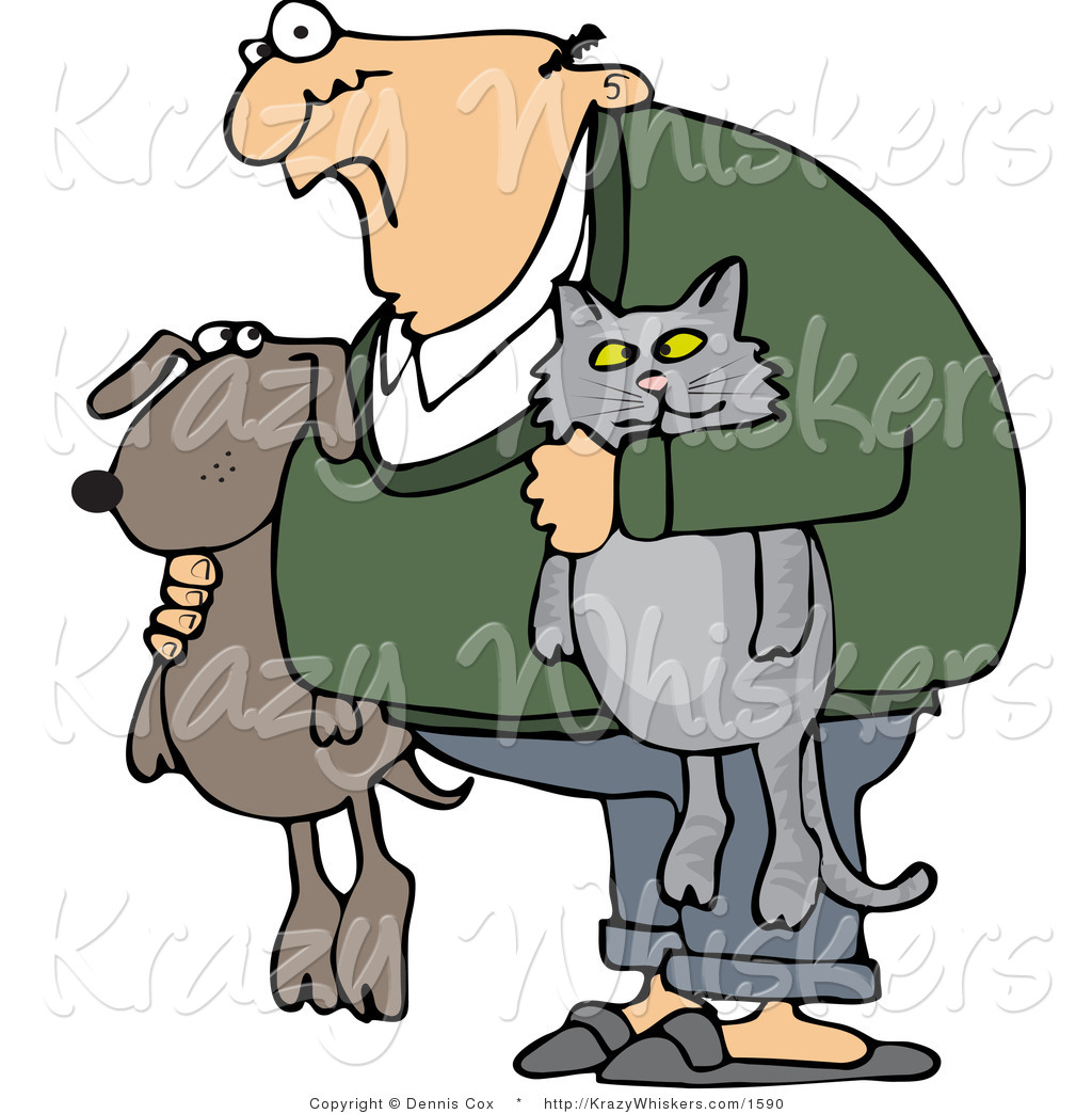 Larger Preview  Vector Critter Clipart Of A Crazy Old Man With His