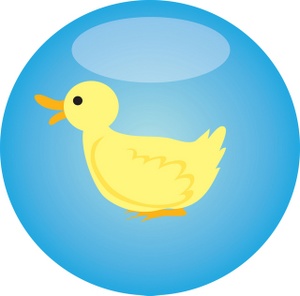 Nighttime Clipart A Yellow Duck On A Shiny Blue Circle 0071 0904 0120