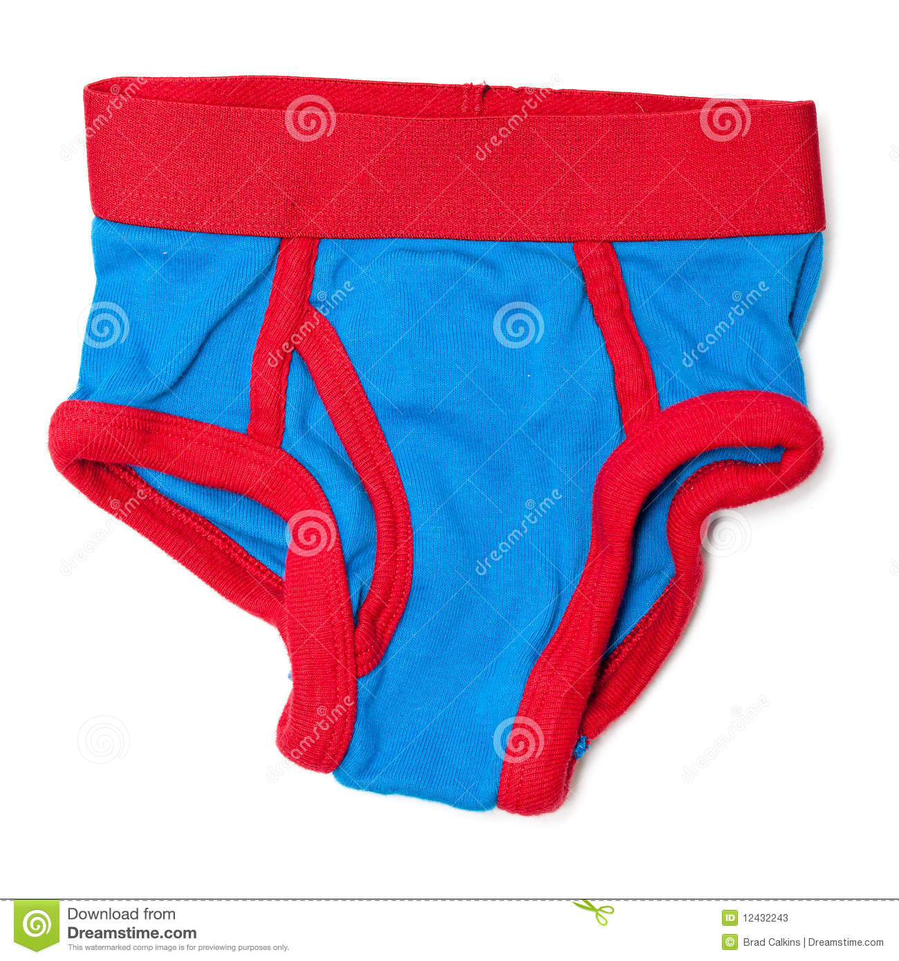 Of Bright Red And Blue Boys Underwear On Isolated White Background