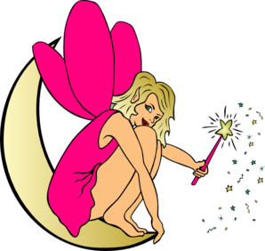 Pink Fairy On Moon Clip Art At Clker Com   Vector Clip Art Online
