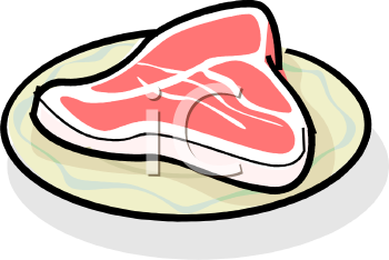 Plate With A Raw Steak On It Clipart Image   Foodclipart Com