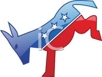 Political Party Symbol   The Democrat Donkey Bucking   Royalty Free    
