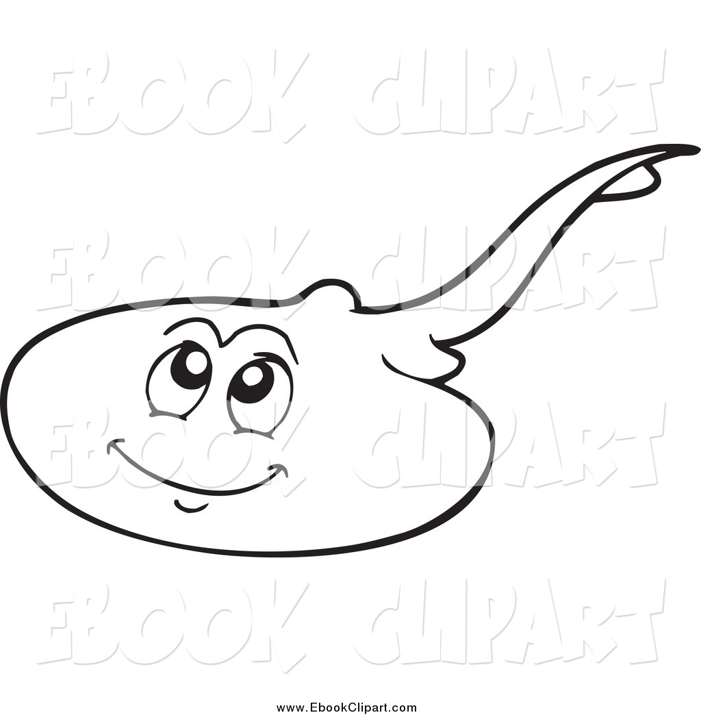     Preview  Vector Clip Art Of A Black And White Happy Ray By Visekart