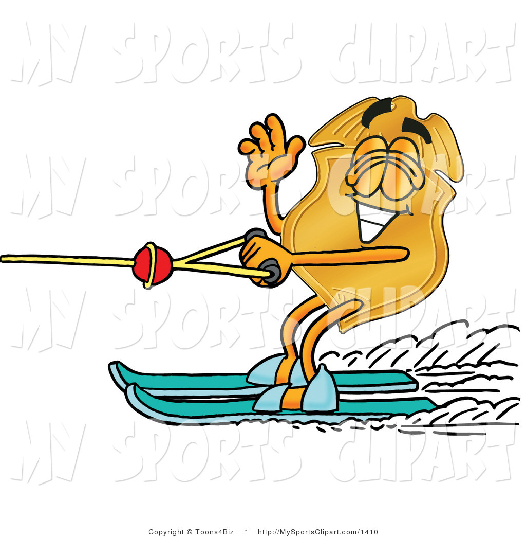 Royalty Free Sports Clip Art Of A Water Skiing Badge  This Water