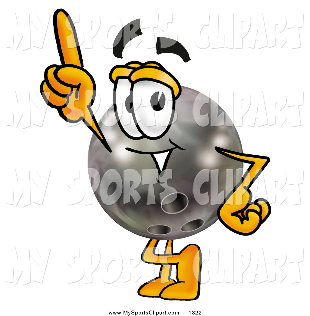 Sports Clip Art Of A Black Bowling Ball Mascot Cartoon Character
