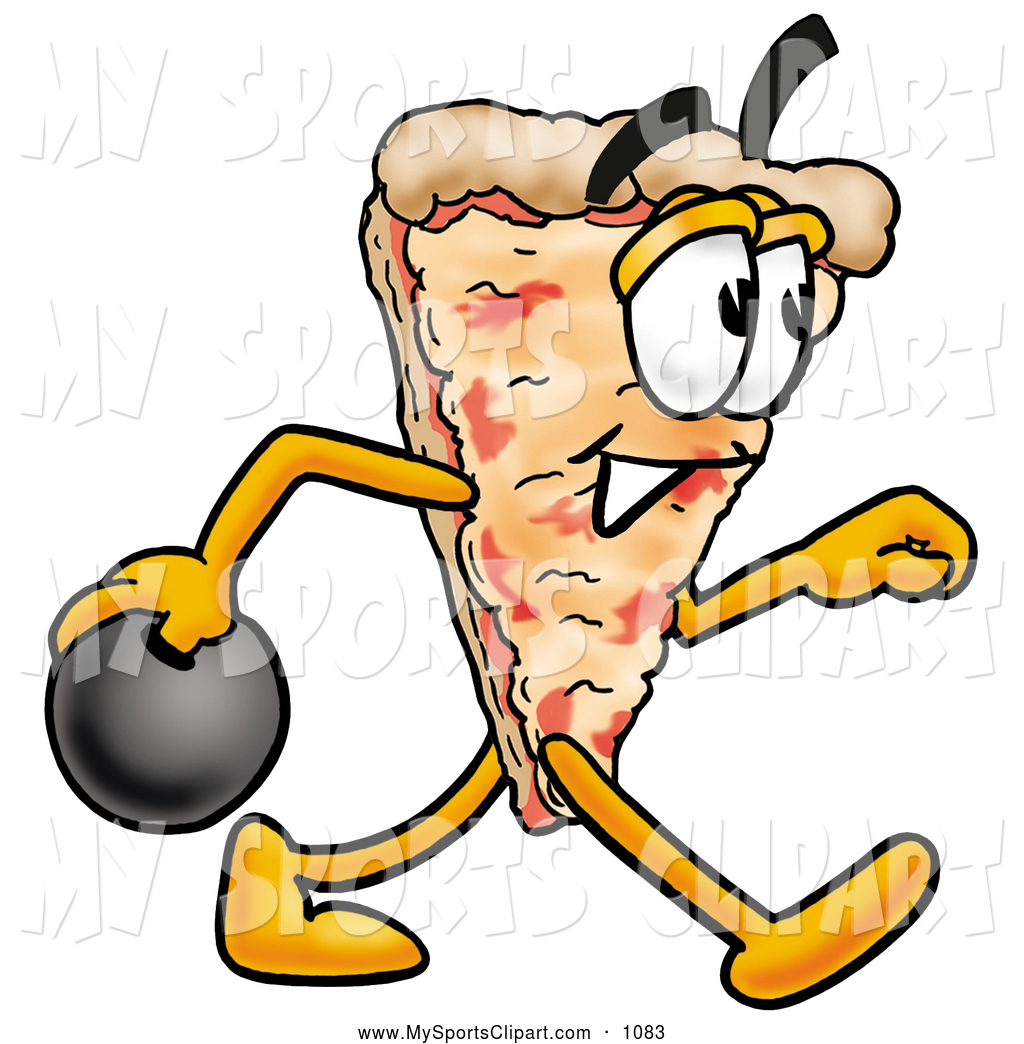 Sports Clip Art Of A Slice Of Cheese Pizza Mascot Cartoon Character