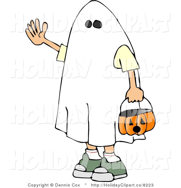 Art Of A White Boy Wearing Halloween Ghost Costume By Djart    8223