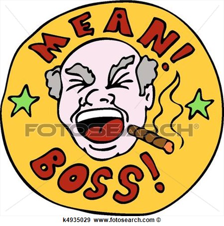 Clip Art   Mean Boss Sign  Fotosearch   Search Clipart Illustration