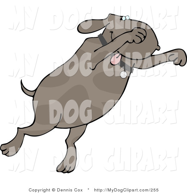 Clip Art Of A Happy Or Excited Dog Jumping Up By Djart    255