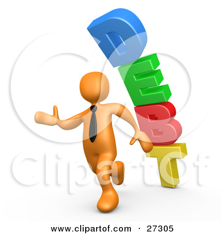 Clipart Illustration Of An Orange Business Person Running Away From A