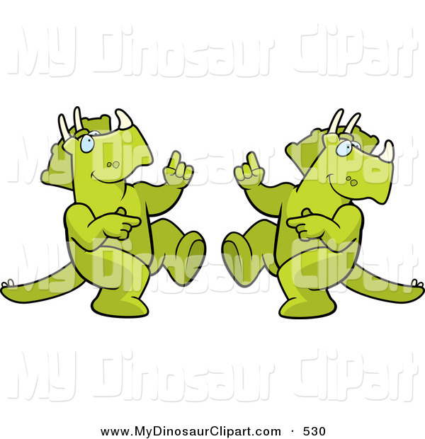 Clipart Of A Dancing Green Triceratops Couple By Cory Thoman    530