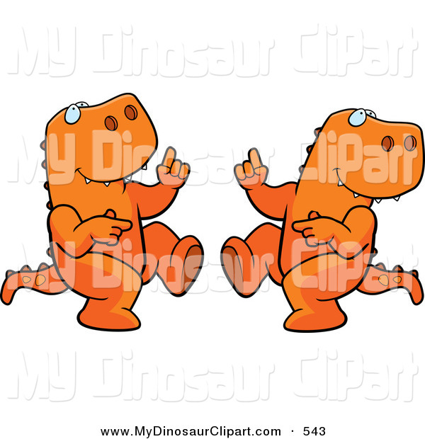 Clipart Of Two Dancing Tyrannosaurus Rexes In Different Poses By Cory