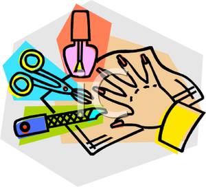 Clipart Picture  A Manicured Hand With A Bottle Of Nail Polish And An