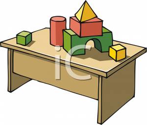 Clipart Picture  Building Blocks On A Table