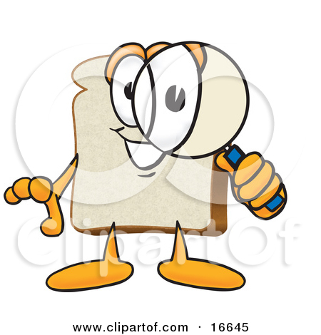 Clipart Picture Of A Slice Of White Bread Food Mascot Cartoon