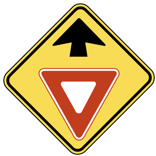 Com Travel Us Road Signs Warning Warn 3 Yield Sign Ahead Png Html