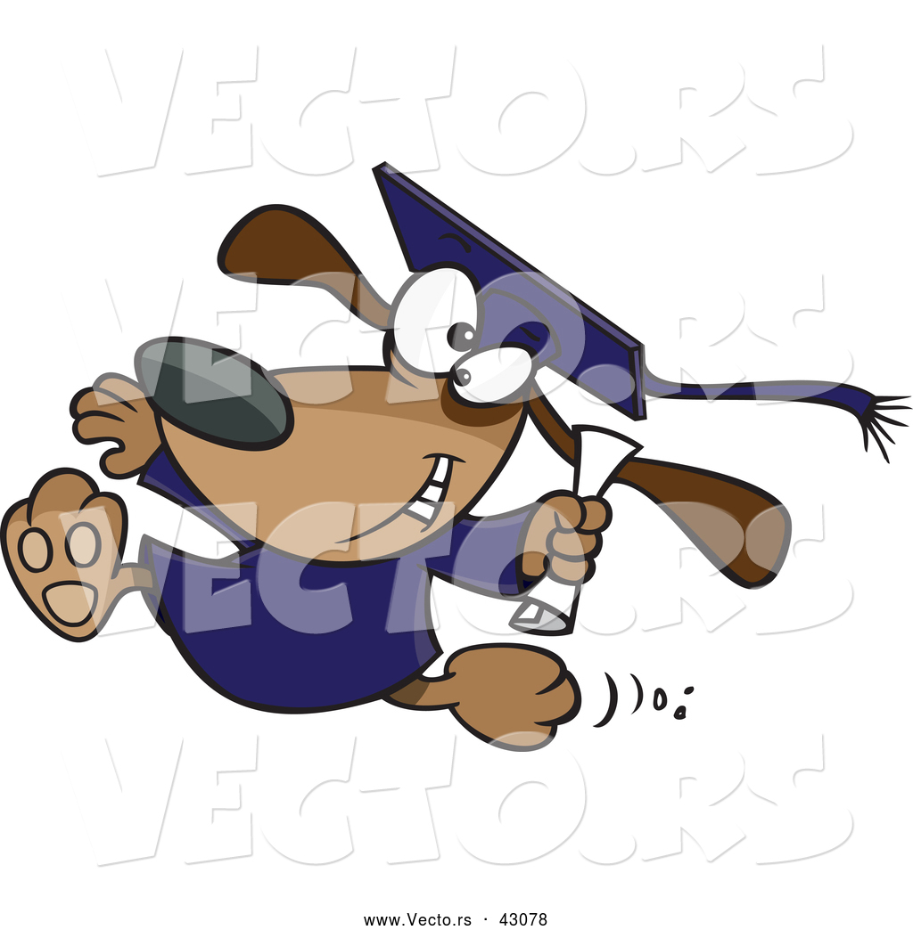Excited Puppy Clipart Excited Cartoon Graduate Dog