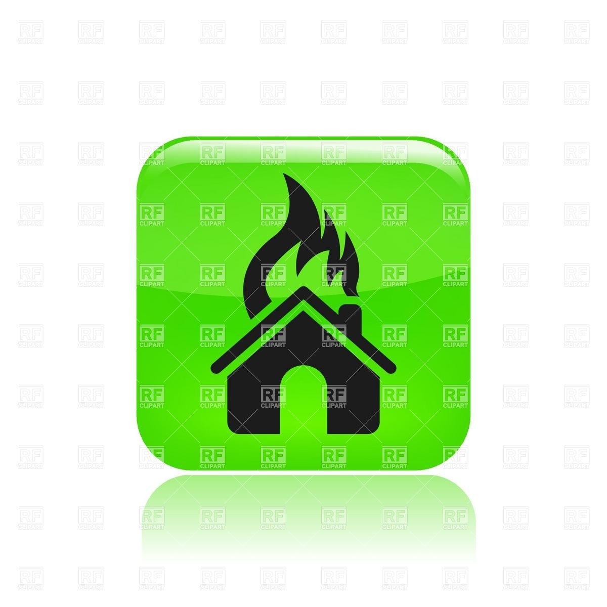 Fire   Burning House Icon Download Royalty Free Vector Clipart  Eps